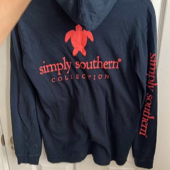 Simply Southern Hoodie Long Sleeve Graphic Pullover Top Casual Navy Ladies Small - Picture 5 of 9